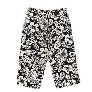 Ralph Lauren White Black Floral Capri Pants